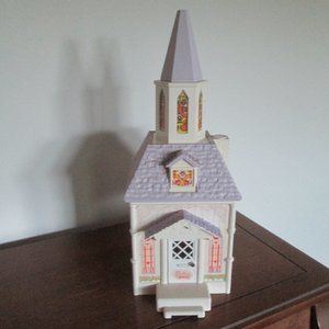 Vintage 1988 Fisher Price Precious Places Silver Bells Wedding Chapel Church 11"